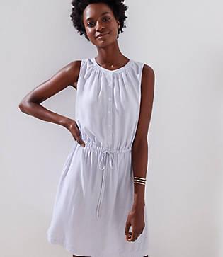 Loft Striped Sleeveless Shirtdress