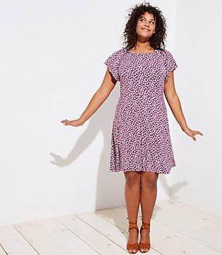 Loft Plus Flowerbud Flare Dress