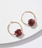 Loft Sequin Flower Hoop Earrings