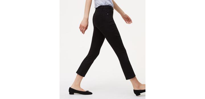 Loft Curvy Kick Crop Jeans In Black