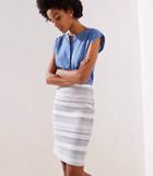 Loft Striped Jacquard Pull On Pencil Skirt