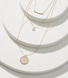 Loft Crystal Filigree Layered Necklace Set