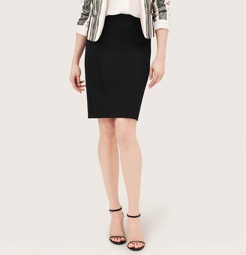 LOFT LOFT Bi-Stretch Seamed Pencil Skirt, Black