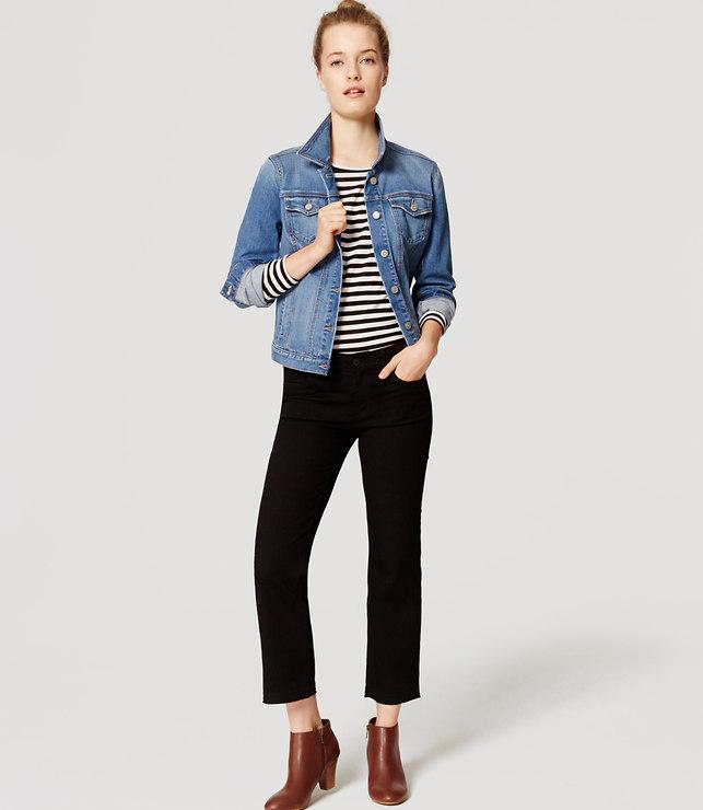 Loft Straight Crop Jeans In Black