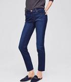 Loft Curvy Fresh Cut Straight Crop Jeans In Vivid Dark Indigo Wash