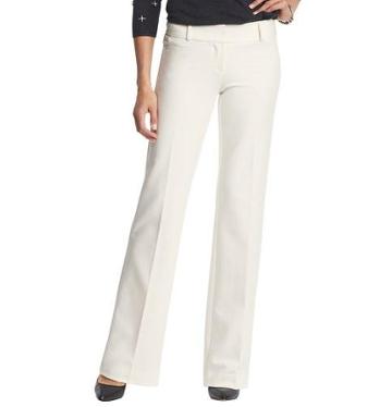 Loft Zoe Trouser Leg Pants In Winter White Twill