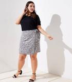 Loft Plus Marled Stripe Wrap Skirt