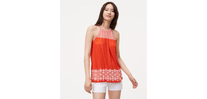 Loft Halter Knit Top - Print