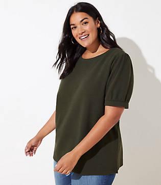 Loft Plus Textured Puff Sleeve Top