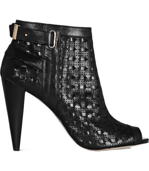 Reiss Fonda Weave Leather Booties