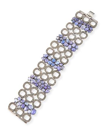 Pav&eacute; Diamond Link & Tanzanite Bracelet