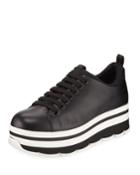 Leather Platform Low-top