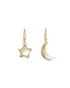 Star And Moon Earrings, Yellow