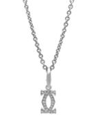 Estate 18k White Gold Diamond Double-c Necklace