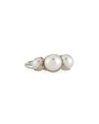 Triple Tea Cup Simulated Pearl Ring