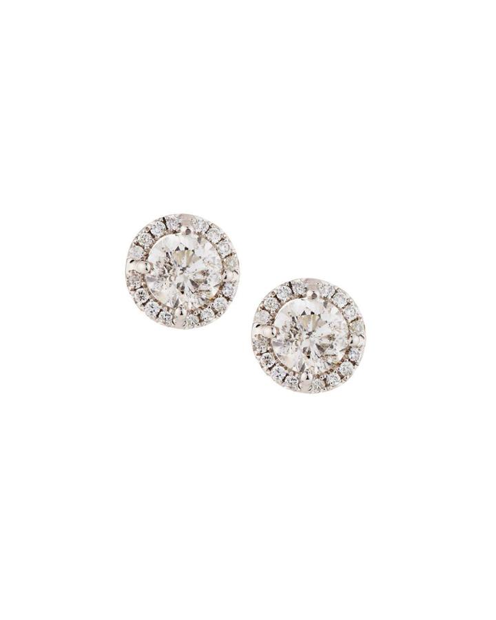 18k White Gold Diamond Halo