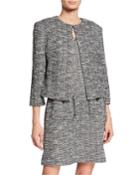 Rounded-neck Knit Jacket