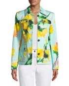 Floral-water Color Fit & Flare Jacket