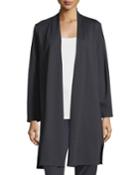 Long Double-knit Open Cardigan