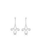 14k White Gold Diamond Chandelier Earrings