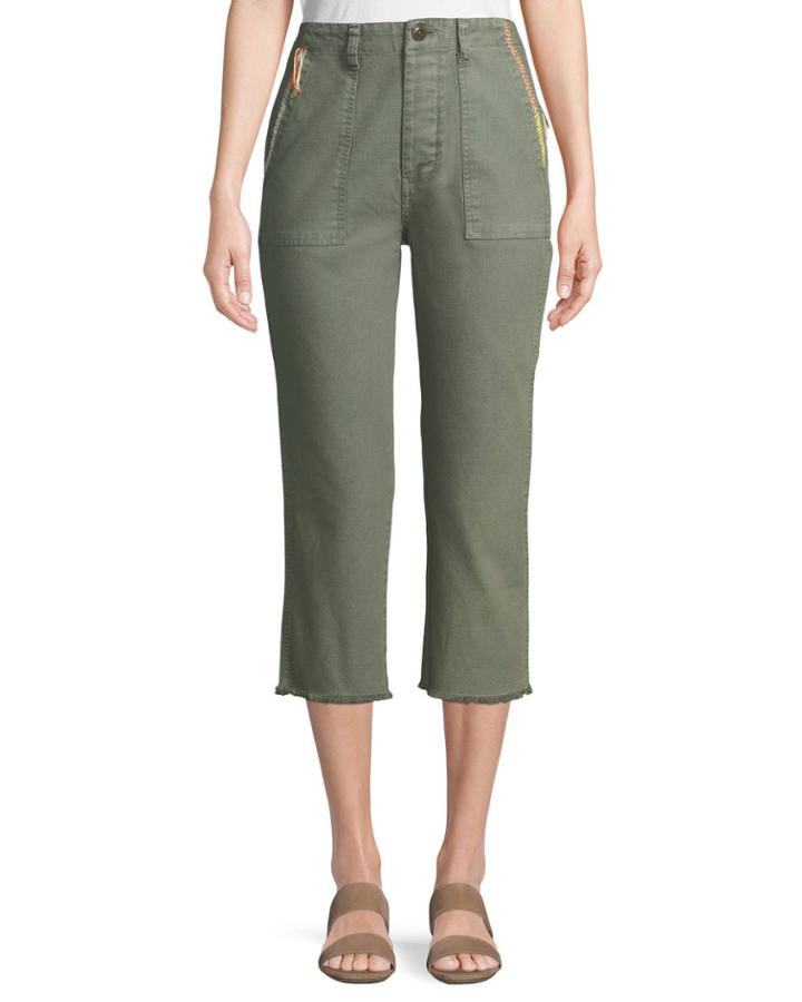 The Straight-leg Cropped Cotton Army Pants