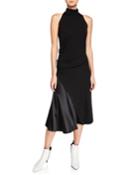 Mock-neck Stretch Jersey Dress