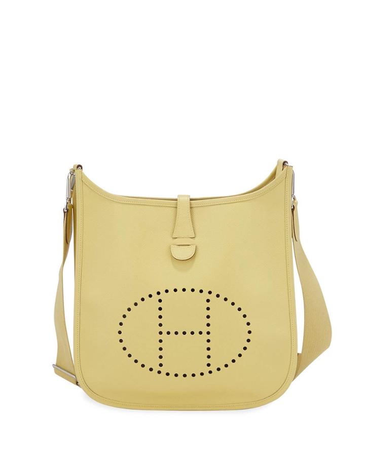 Evelyne Leather Crossbody Bag, Yellow