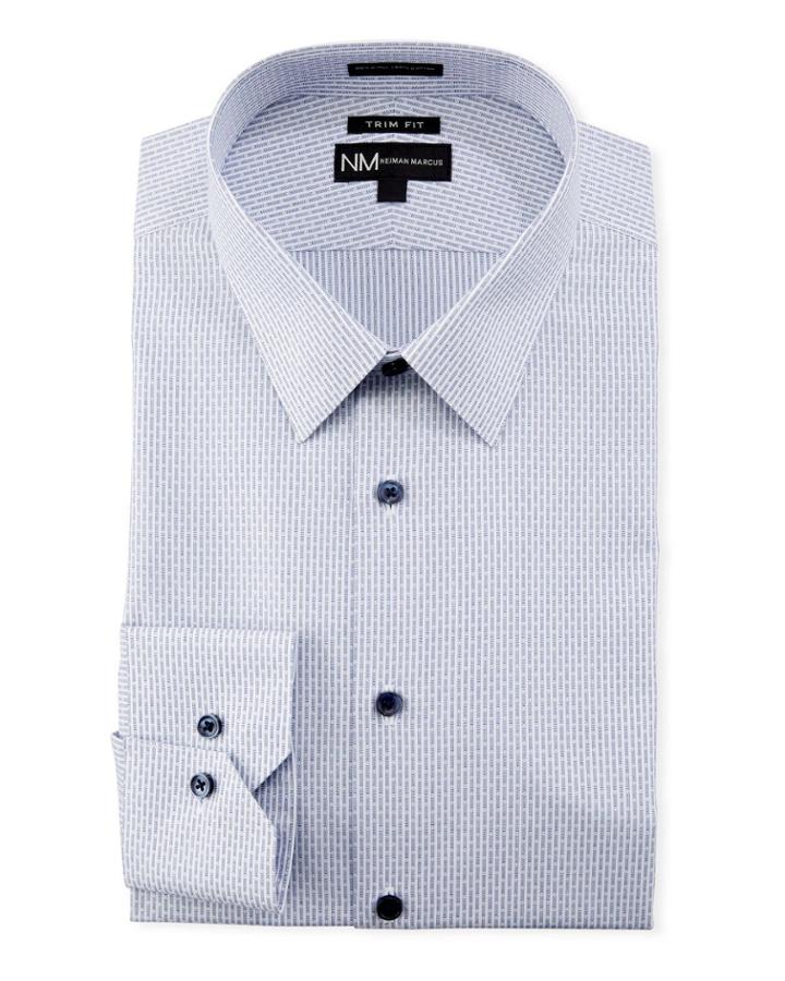 Men's Trim-fit Dobby Striped Dress