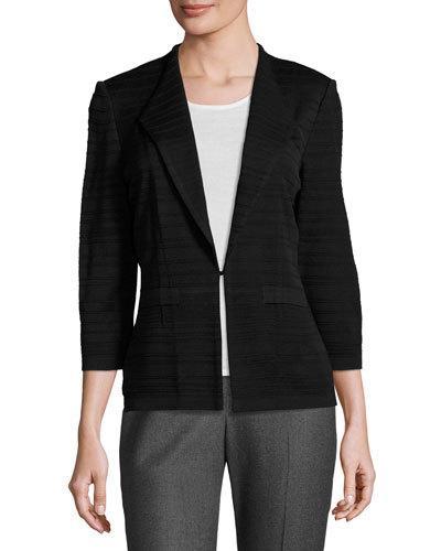 Textured Knit Jacket, Black