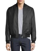 Men's Leather Jacket With Cashmere Trim