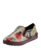 Men's Camo-print Leather Slip-on