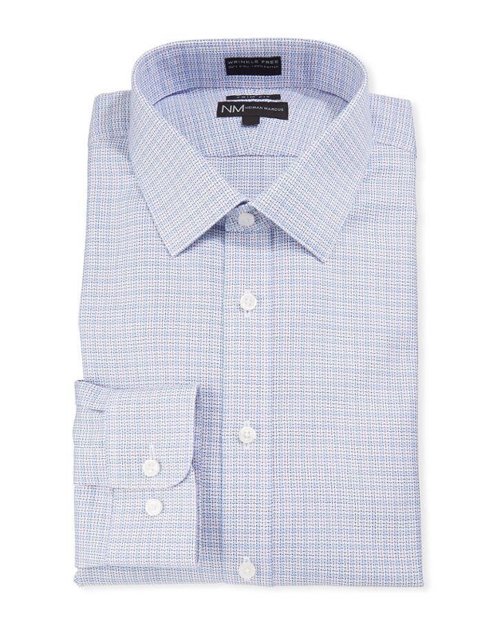Men's Slim-fit Cotton Check Dress