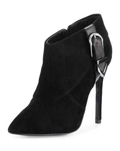 Valle Suede High-heel Bootie, Black