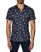 Men's Semi-fitted Pinup-print Short-sleeve