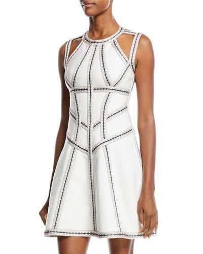 Honeycomb Jacquard Fit & Flare Dress