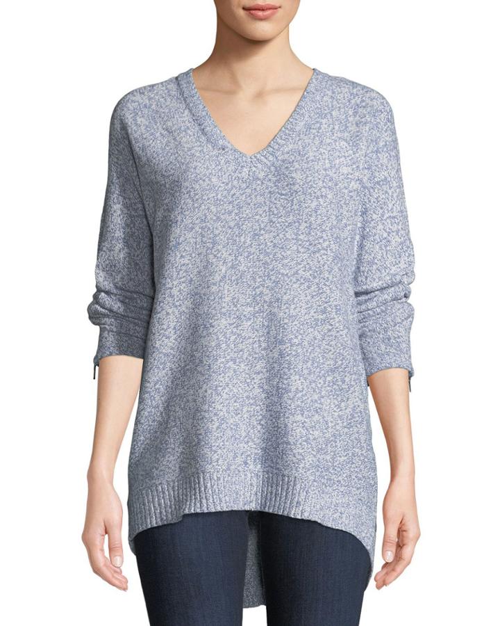 V-neck Back-zip Tunic