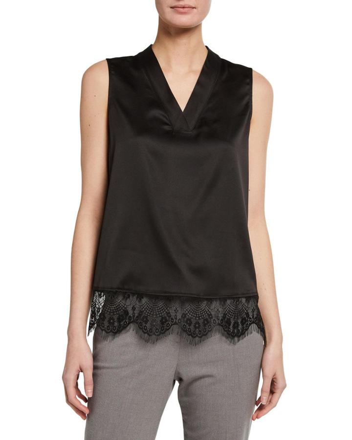 Scallop Lace Sleeveless Blouse