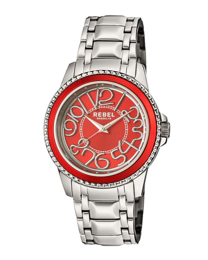 Men's Williamsburg Bracelet Watch, Red/steel