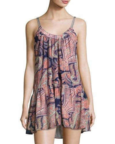 Kasbah Paisley-trim Shift Dress,