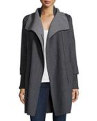 Oversize-collar Hooded Coat