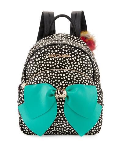Bow Faux-leather Backpack