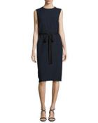 Easton Sleeveless Tie-waist Dress, Navy