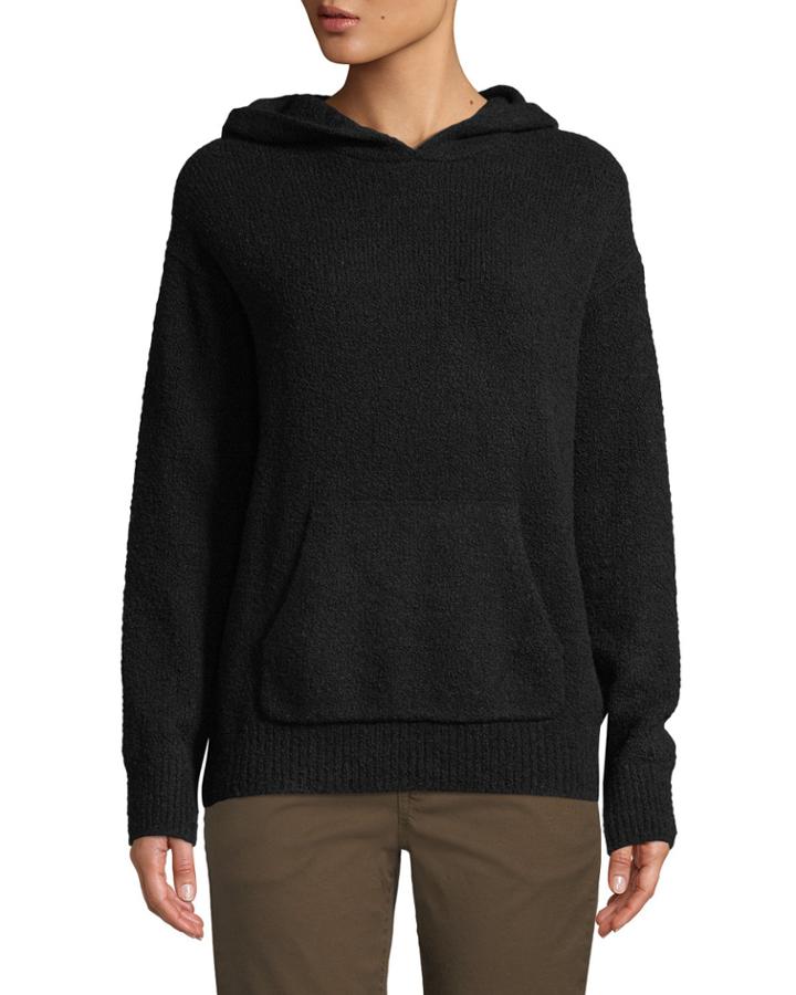 Ribbed Cozy-knit Pullover Hoodie