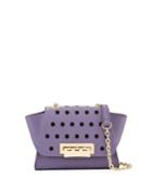 Eartha Floral-perforated Chain Strap Leather Crossbody Bag,