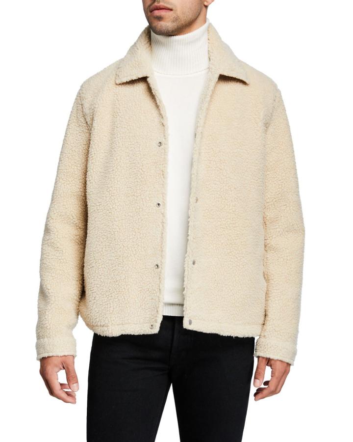 Men's Faux-sherpa Coach Jacket