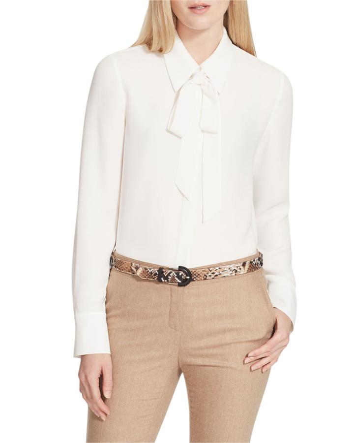 Diana Tie-neck Silk Double Georgette Blouse