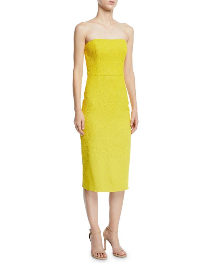 Yria Shimmery Strapless Knee-length Gown