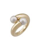 18k Pearl Bypass Ring,