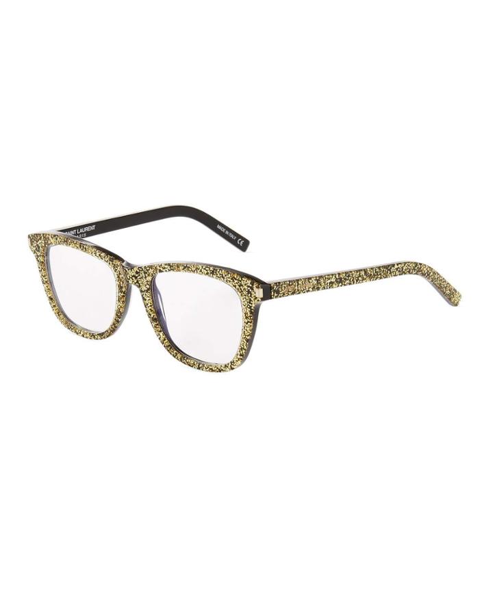 Square Glittery Acetate Optical Glasses