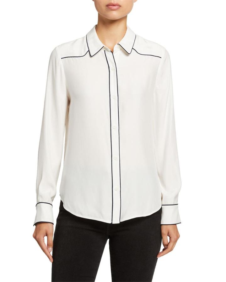 Silk Western Tipped Blouse